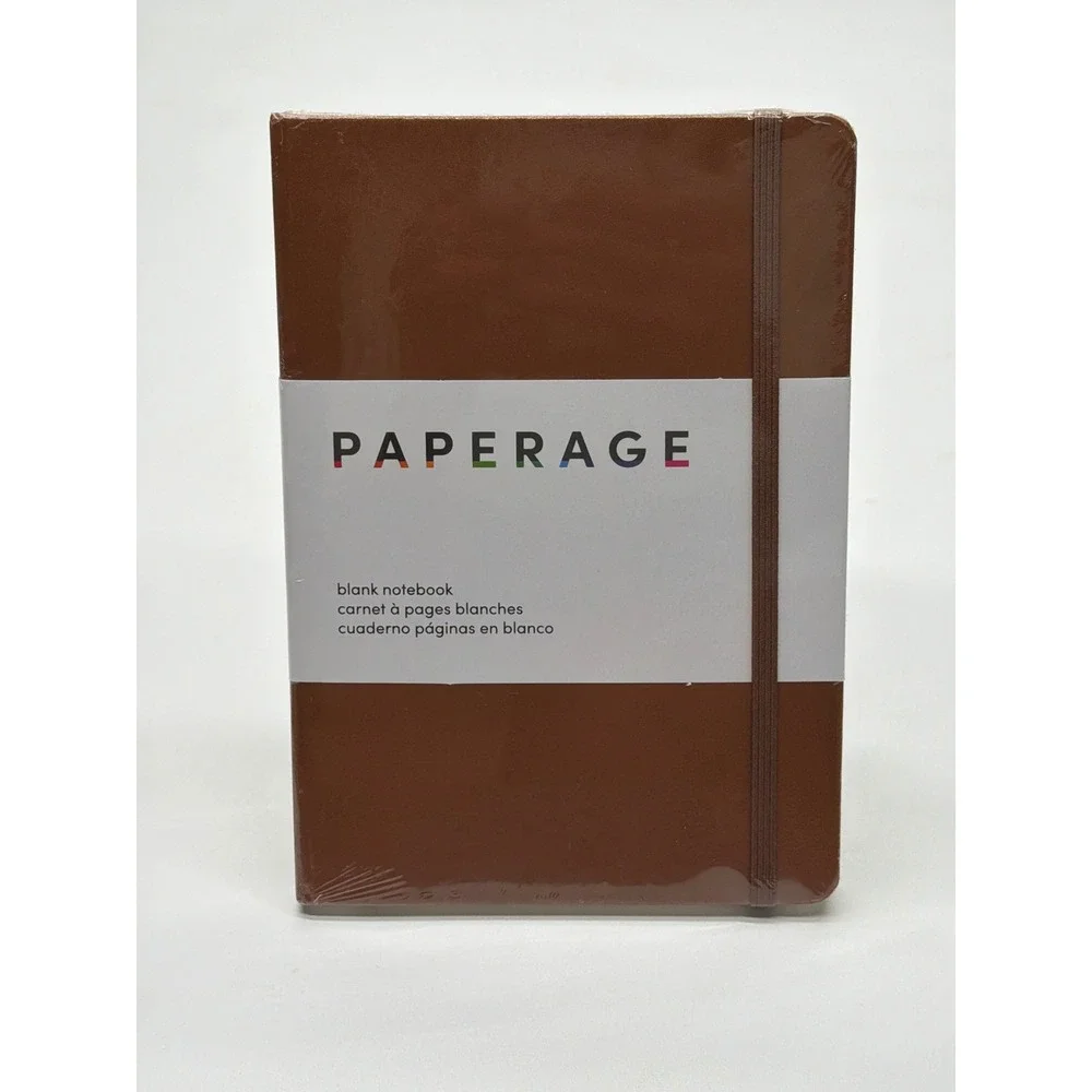 Paperage Blank Notebook Brown Hardcover 160‎ Pages 100gsm 5.6x8 inch 88715 NEW